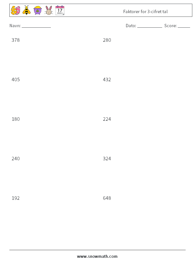 Faktorer for 3-cifret tal