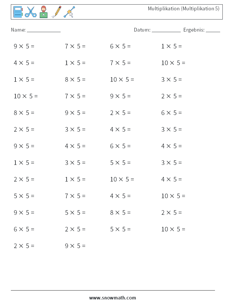 (50) Multiplikation (Multiplikation 5)
