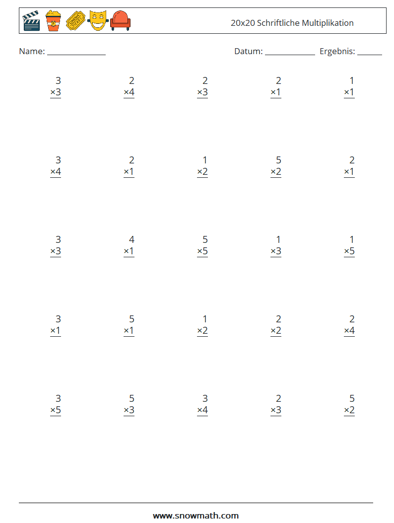 (25) 20x20 Schriftliche Multiplikation