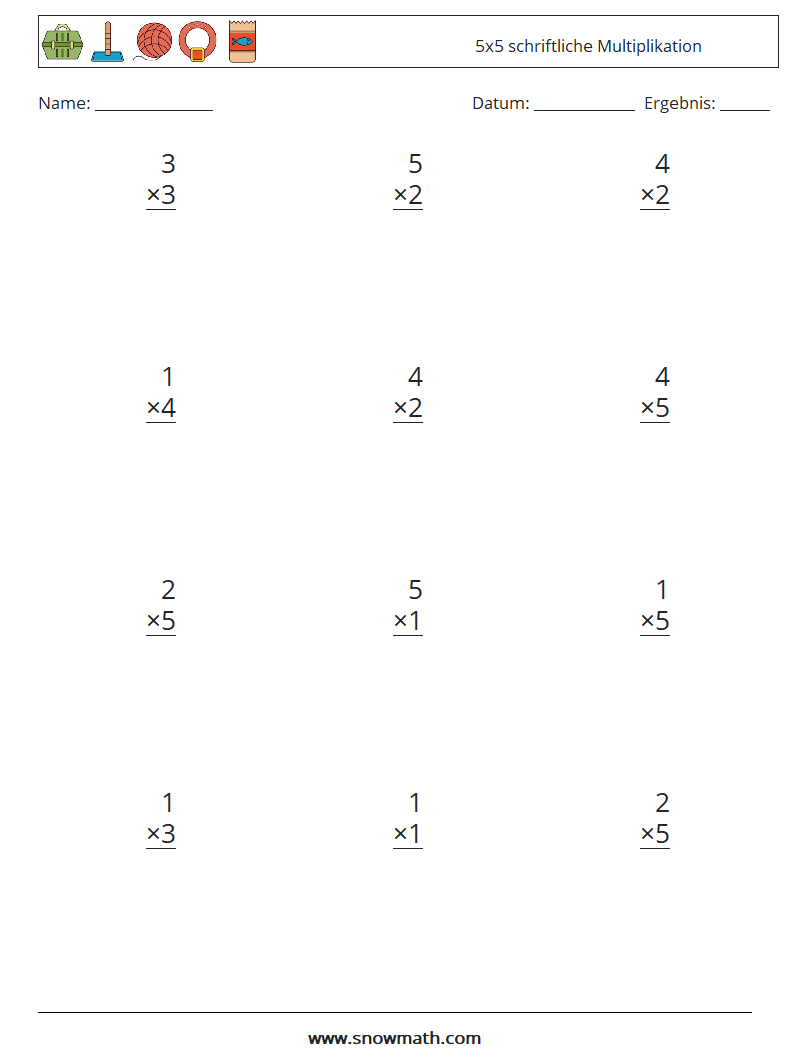 (12) 5x5 schriftliche Multiplikation
