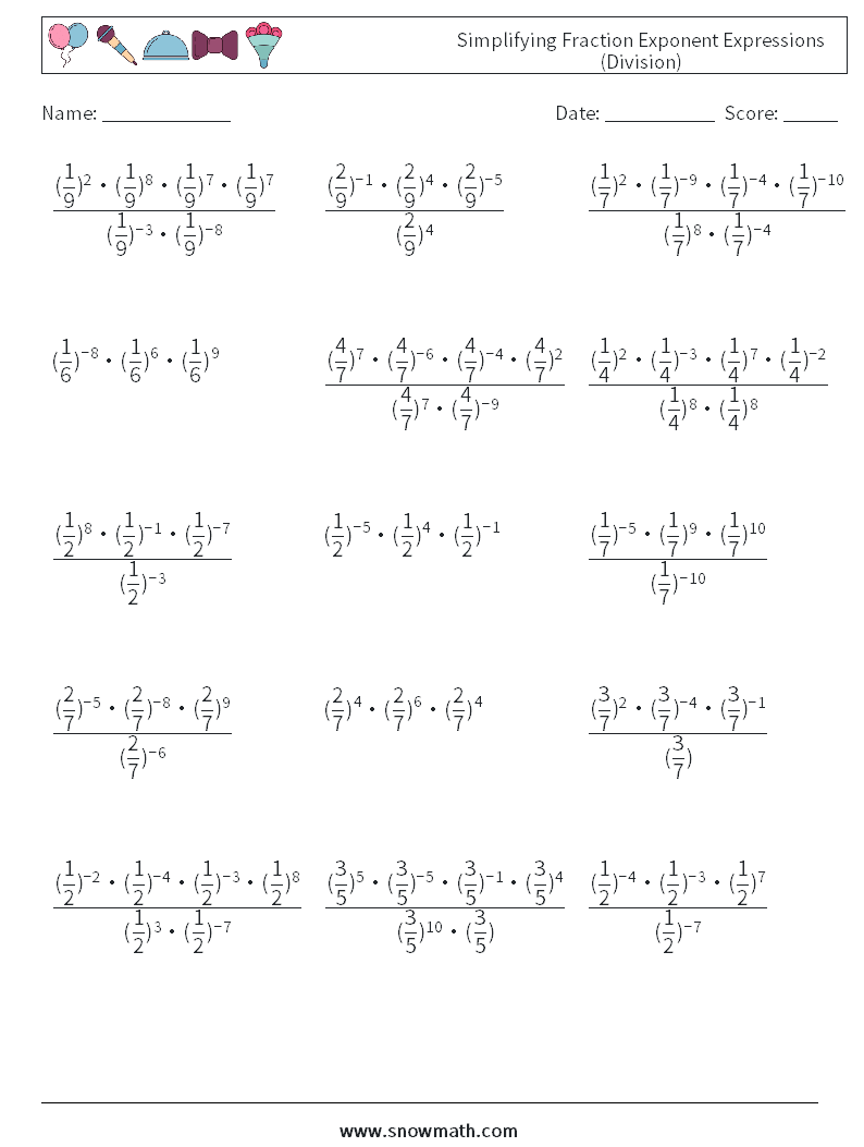 Exponents advance Exponents Worksheets Math Worksheets Math Drills