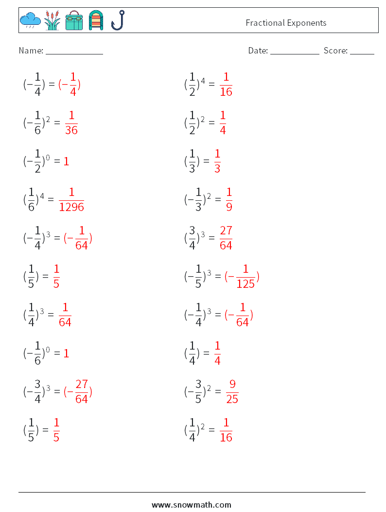 Fractional Exponents Math Worksheets 3Math Worksheets Math Practice