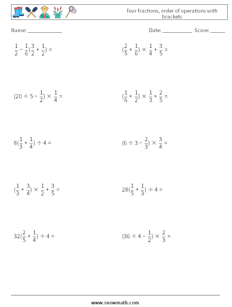 four-fractions-order-of-operations-with-brackets-math-worksheets-math