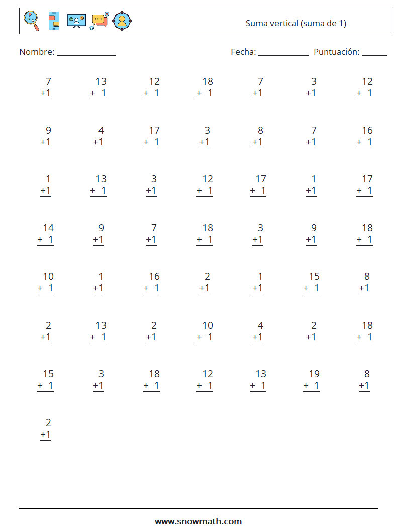 (50) Suma vertical (suma de 1)