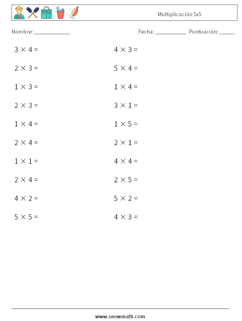 (20) Multiplicación 5x5