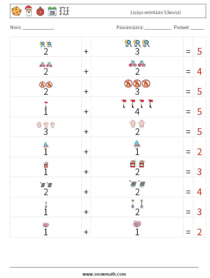 Lisäys enintään 5(kuvia) Matematiikan laskentataulukot 12 Kysymys, vastaus