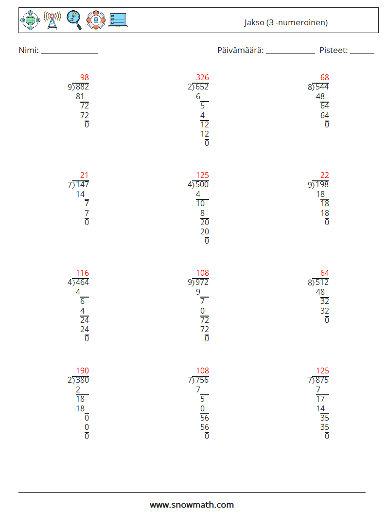 (12) Jakso (3 -numeroinen) Matematiikan laskentataulukot 13 Kysymys, vastaus