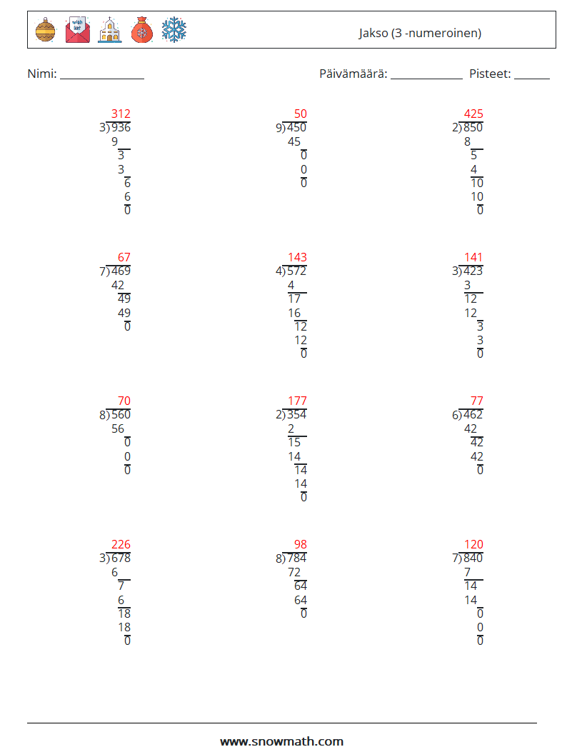 (12) Jakso (3 -numeroinen) Matematiikan laskentataulukot 14 Kysymys, vastaus