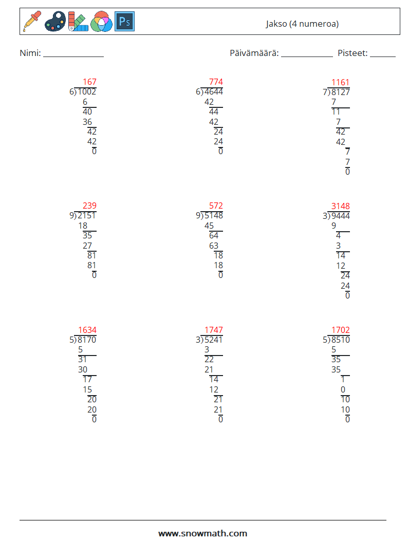 (9) Jakso (4 numeroa) Matematiikan laskentataulukot 10 Kysymys, vastaus