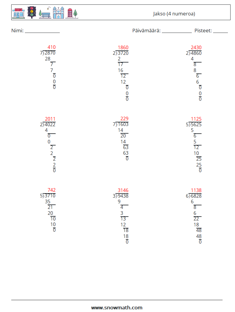 (9) Jakso (4 numeroa) Matematiikan laskentataulukot 11 Kysymys, vastaus