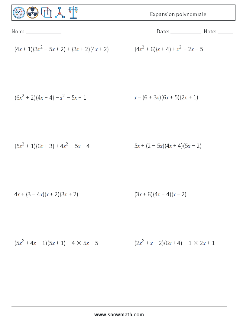 Expansion polynomiale Fiches d'Exercices de Mathématiques 2