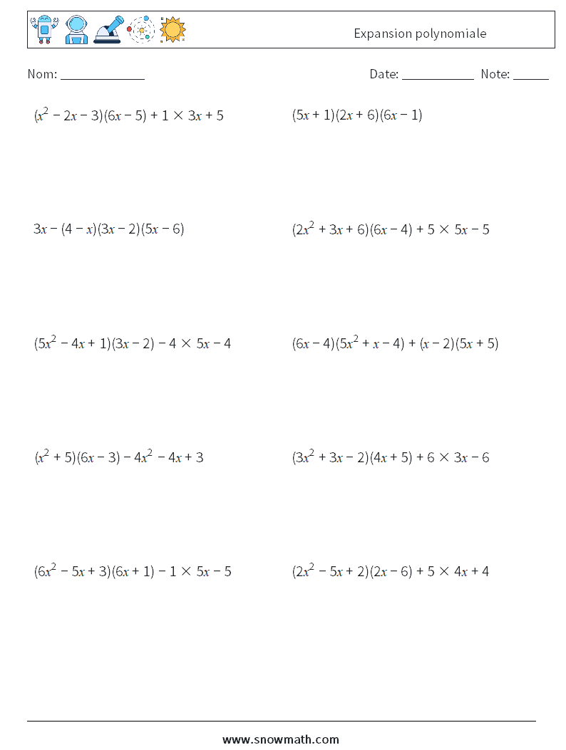 Expansion polynomiale Fiches d'Exercices de Mathématiques 3