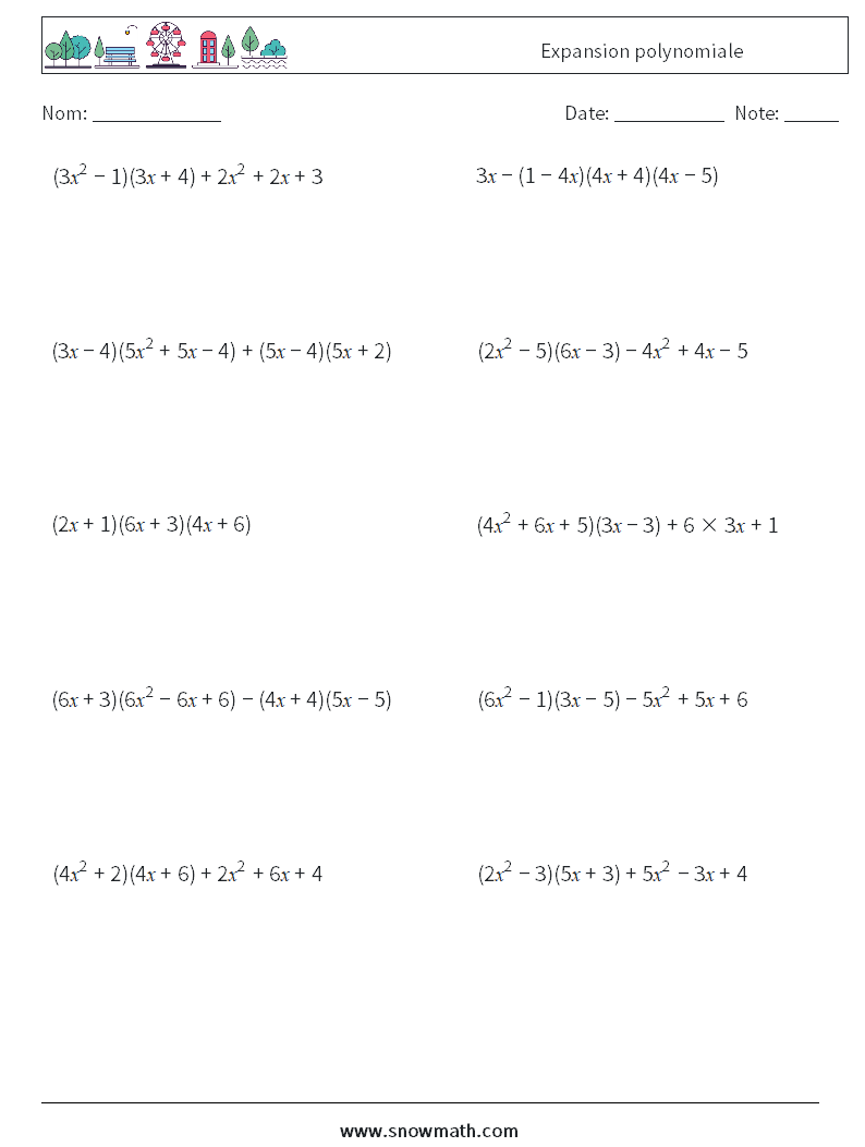 Expansion polynomiale Fiches d'Exercices de Mathématiques 4