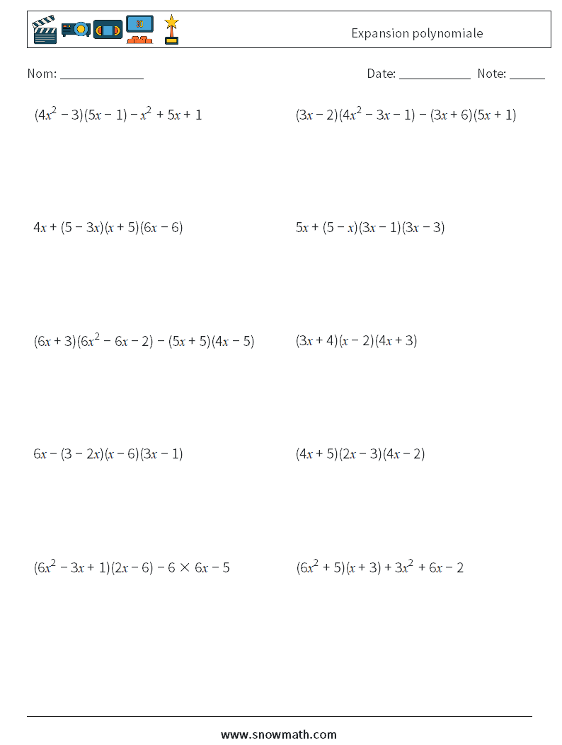 Expansion polynomiale Fiches d'Exercices de Mathématiques 9