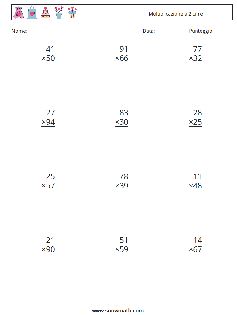 (12) Moltiplicazione a 2 cifre