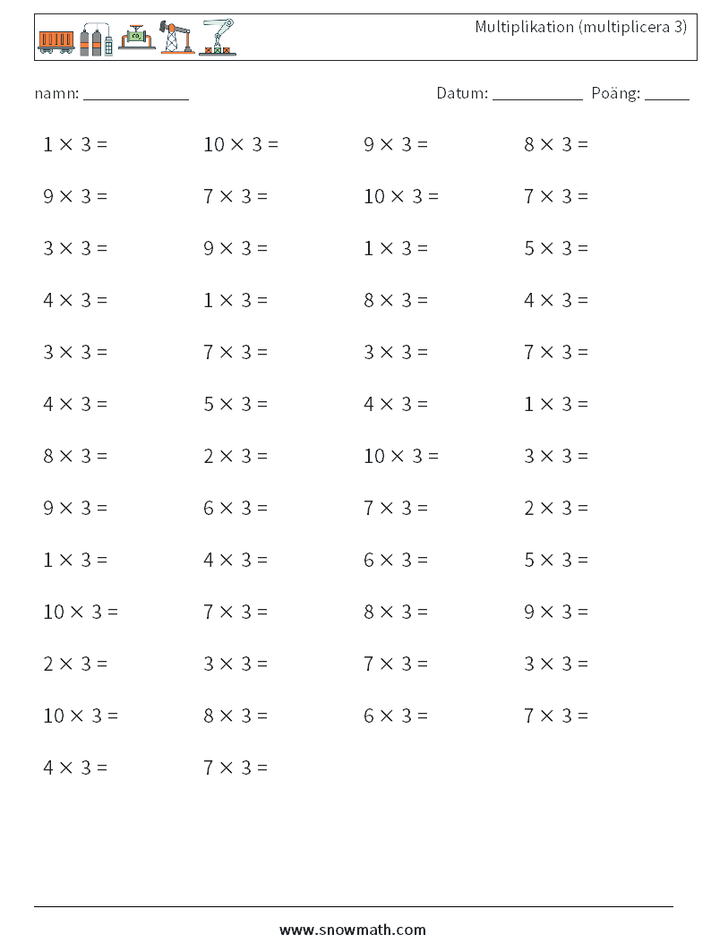 (50) Multiplikation (multiplicera 3)